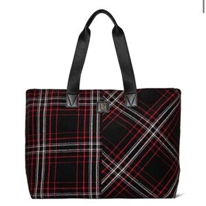 Victoria’s Secret plaid tote bag